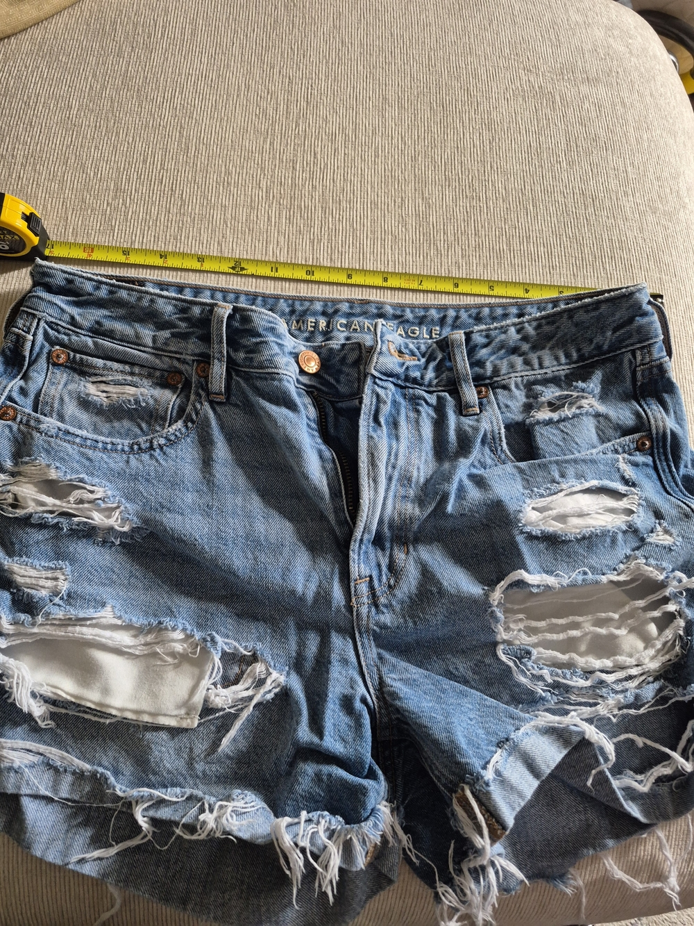 American Eagle Outfitters Distressed Light Blue Denim Cutoff Shorts